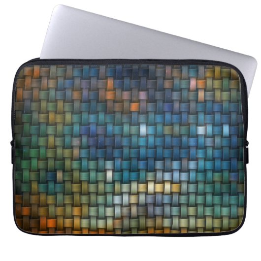 Design bestehend aus farbigen, interlacierten Stre Laptopschutzhülle (Vorderseite)