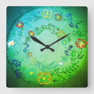 Design-Blume der Wall-Uhr Quadratische Wanduhr