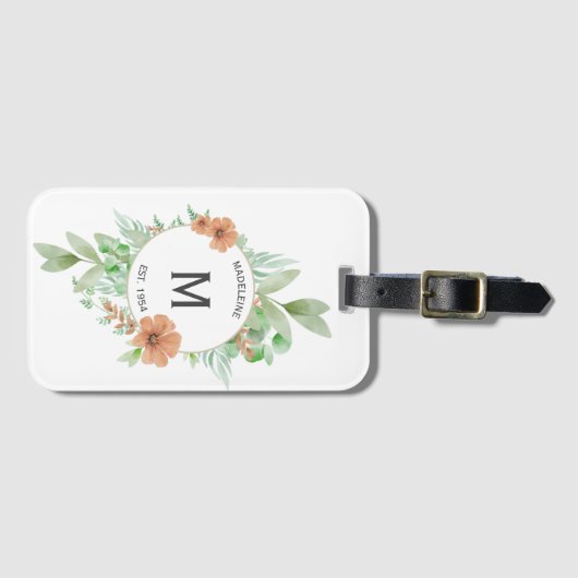 Design "Blumenpfirsich" - Personalisierter Gepäcka Gepäckanhänger (Vorderseite (Horizontal))