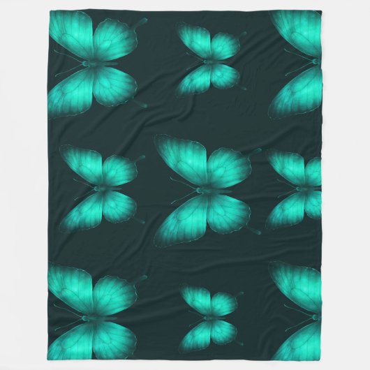 DESIGN BORBOLETAS VERDES Cobertor de Lã Fleecedecke (Vorderseite)