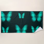 DESIGN BORBOLETAS  VERDES Toalha de praia Strandtuch (Vorderseite)