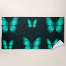 DESIGN BORBOLETAS  VERDES Toalha de praia Strandtuch