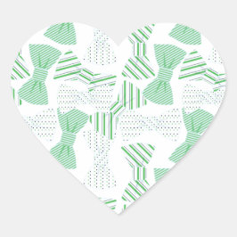 Design-BOWTIES für grüne und blaue Krawatte Herz-Aufkleber