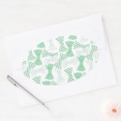 Design-BOWTIES für grüne und blaue Krawatte Ovaler Aufkleber (Umschlag)