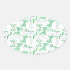 Design-BOWTIES für grüne und blaue Krawatte Ovaler Aufkleber
