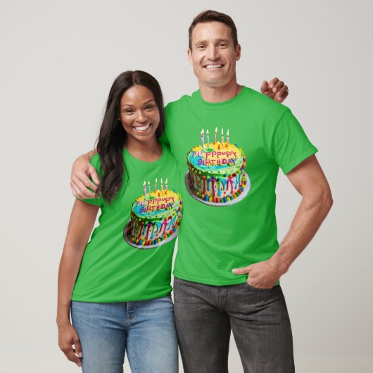 Design Brithday Kuchen Farben Design Männer T - Sh T-Shirt (Unisex)