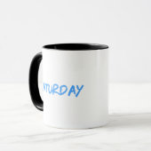 Design-Buchstaben "Samstag" in Sky Blue Tasse (Vorderseite Links)