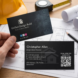 Design-Build-Unternehmen Geschäft | Black Sketch Visitenkarte