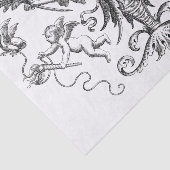 Design-Cherub Decoupage im Schwarz-Weiß-Stil Seidenpapier (Ausschnitt)