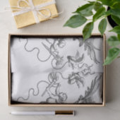 Design-Cherub Decoupage im Schwarz-Weiß-Stil Seidenpapier (Geschenk)