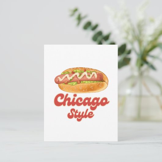 Design Chicago Style Hot Dog Geschenk Hotdog anpas Postkarte (Stehend Vorderseite)