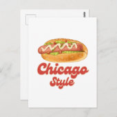 Design Chicago Style Hot Dog Geschenk Hotdog anpas Postkarte (Vorne/Hinten)