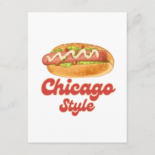 Design Chicago Style Hot Dog Geschenk Hotdog anpas Postkarte (Vorderseite)