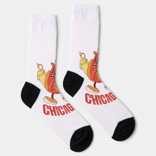 Design Chicago Style Hot Dog Lover anpassen Socken (Rechts)