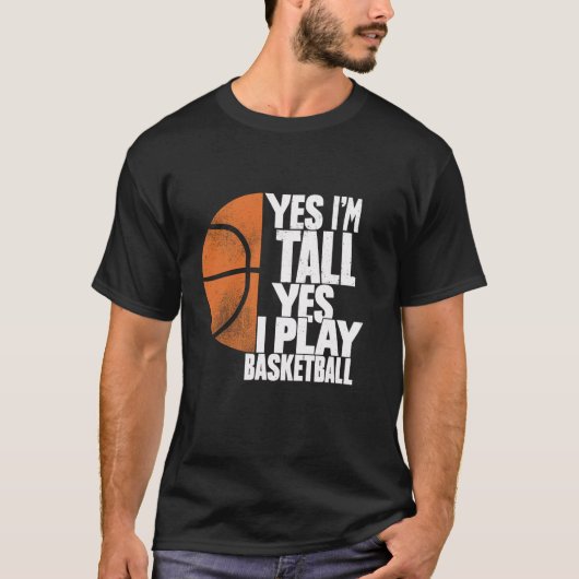 Design Coach Ja ich bin groß Ja ich spiele Basketb T-Shirt (Vorderseite)