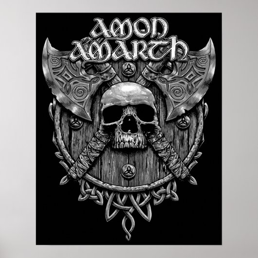 Design Cool von Amon Amarth Band Rock Gray Skull' Poster (Vorne)