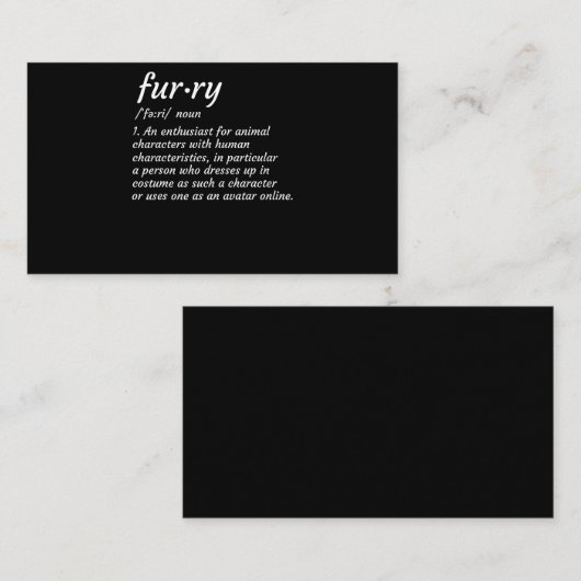 Design-Cosplay für Furnier-Furries Visitenkarte (Vorne/Hinten)