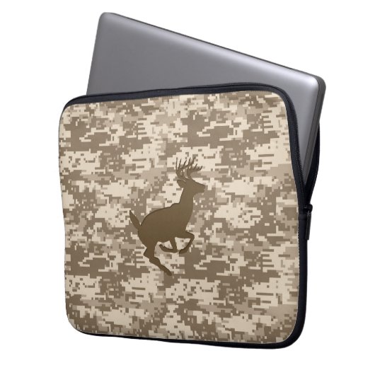 Design-Cover der Wüste Digital Camouflage Deer Cam Laptopschutzhülle (Vorderseite Links)