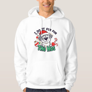 Design Crazy Dog Mens I Do It for Hos Santa C Hoodie