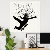 Design Dance Man - Konzept der Black Silhouette Mu Poster (Heimbüro)