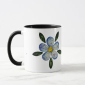 Design de Flor Pixelada com Folhas Esverdeadas Tasse (Links)
