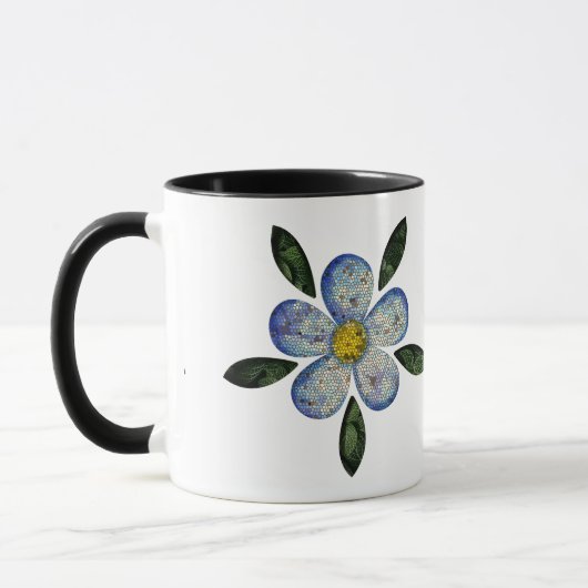 Design de Flor Pixelada com Folhas Esverdeadas Tasse (Links)