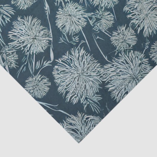 Design-Decoupage von blauen Lüstern Seidenpapier (Detail)