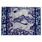 Design Dedham Delft, Blau, Weiß Kaninchen Große Geschenktüte (Rückseite)