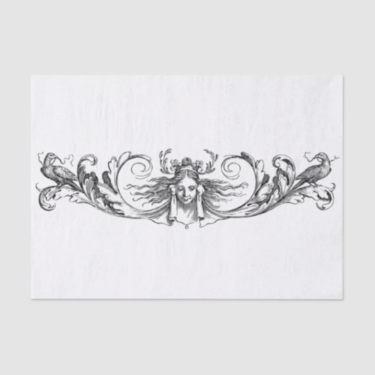 Design-Deko für Schwarz und Weiß Seidenpapier (Vorderseite)