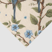 Design-Dekoupage für blaue Flora und Vögel Seidenpapier (Detail)