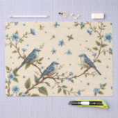 Design-Dekoupage für blaue Flora und Vögel Seidenpapier (Handwerk)
