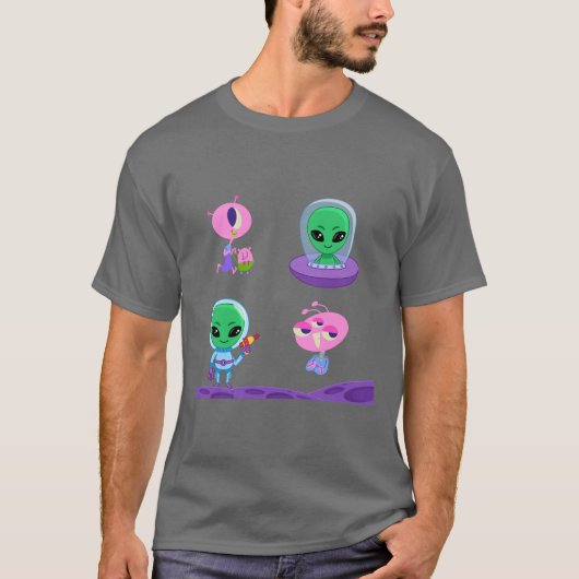 Design der 3D-Alien T-Shirt (Vorderseite)