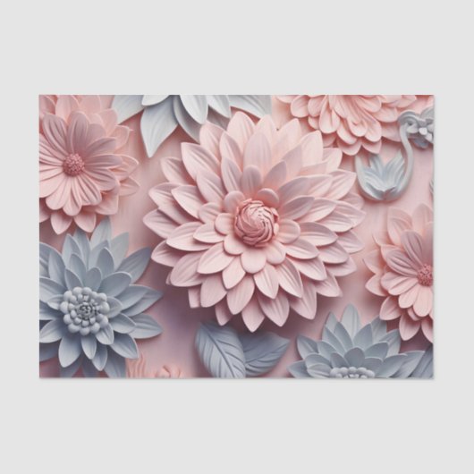 Design der 3D-Blume 1 Seidenpapier (Vorderseite)