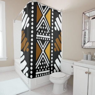 Design der afrikanischen Bogolan-Mud-Stoffdusche Duschvorhang