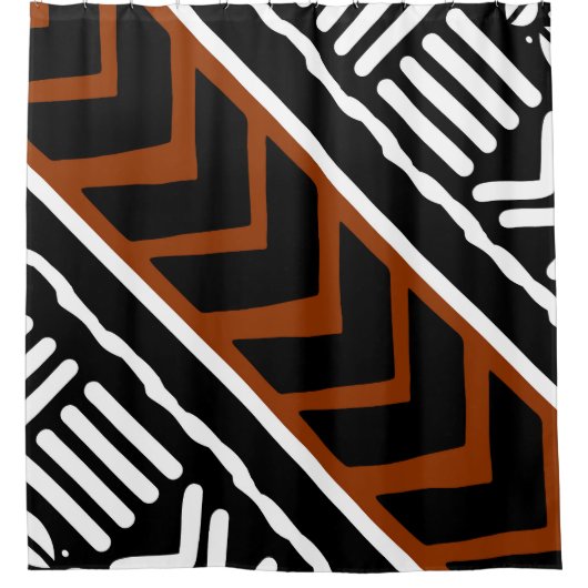 Design der afrikanischen Bogolan-Mud-Stoffdusche Duschvorhang (Vorderseite)