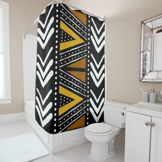 Design der afrikanischen Muscheldusche Duschvorhang (Beispiel)