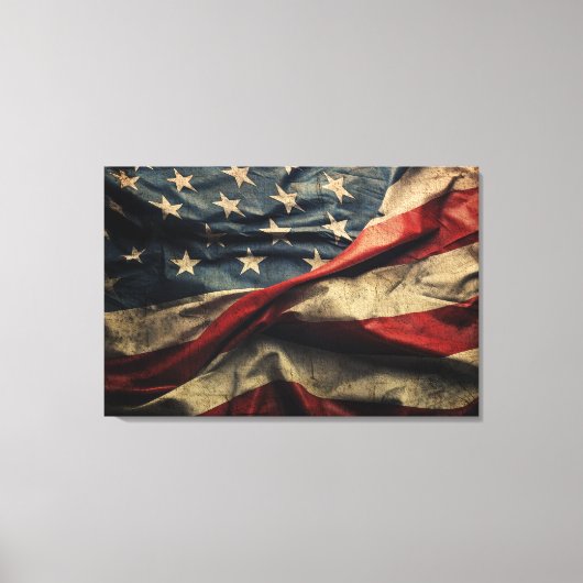 Design der amerikanischen Flag Waving Fabric Leinwanddruck (Vorderseite)