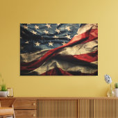Design der amerikanischen Flag Waving Fabric Leinwanddruck (Insitu (Wohnzimmer))