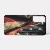 Design der amerikanischen Flag Waving Fabric Samsung Galaxy Hülle (Rückseite (Horizontal))