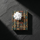 Design der amerikanischen Totem-Polen und Federn Geschenkpapier Set