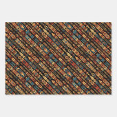 Design der amerikanischen Totem-Polen und Federn Geschenkpapier Set (Vorderseite 3)