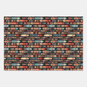 Design der amerikanischen Totem-Polen und Federn Geschenkpapier Set (Vorderseite 2)