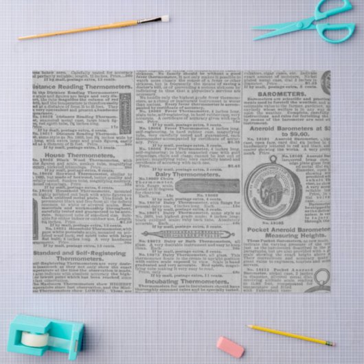 Design der antiken Papierreihe Ephemera 21 Seidenpapier (Basteln)