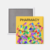 Design der Apotheke "Happy Pills" Magnet (Vorderseite/Rückseite)