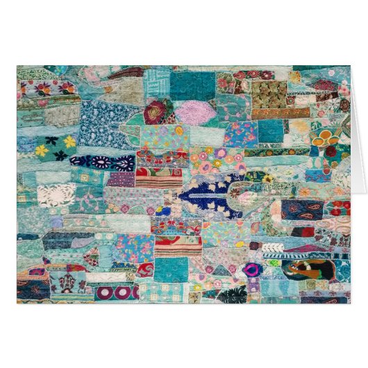 Design der Aqua- und Blue-Quilt-Tapisserie (Vorderseite (Horizontal))