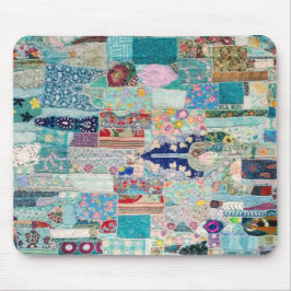 Design der Aqua- und Blue-Quilt-Tapisserie Mousepad