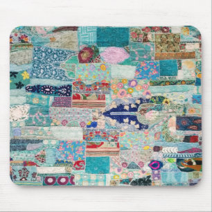 Design der Aqua- und Blue-Quilt-Tapisserie Mousepad