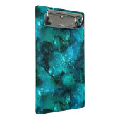 Design der Aquamarinen Galaxy-Serie 6 Mini Klemmbrett (Schrägansicht)