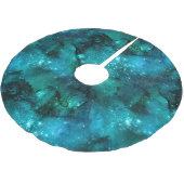 Design der Aquamarinen Galaxy-Serie 6 Polyester Weihnachtsbaumdecke (Schrägansicht)