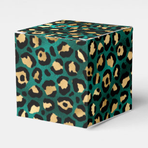 Design der Aquamarinen und Gold Leopard-Serie 3 Geschenkschachtel